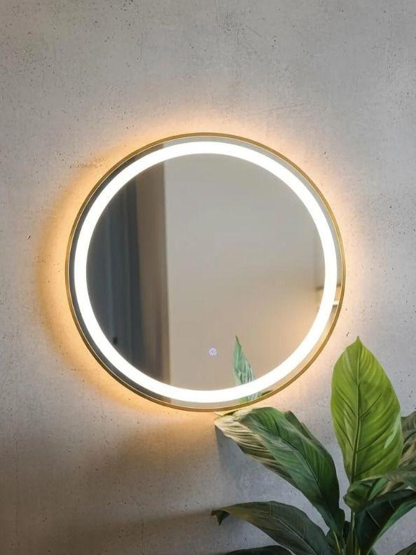 Espejo Led Con Touch (3 Tonos De Luz) 60 Cm Ø Marco Metal Cepillado-4