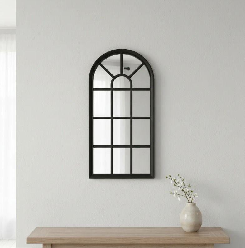 Espejo Ventana Negro 70x35 Cm Decorativo-0