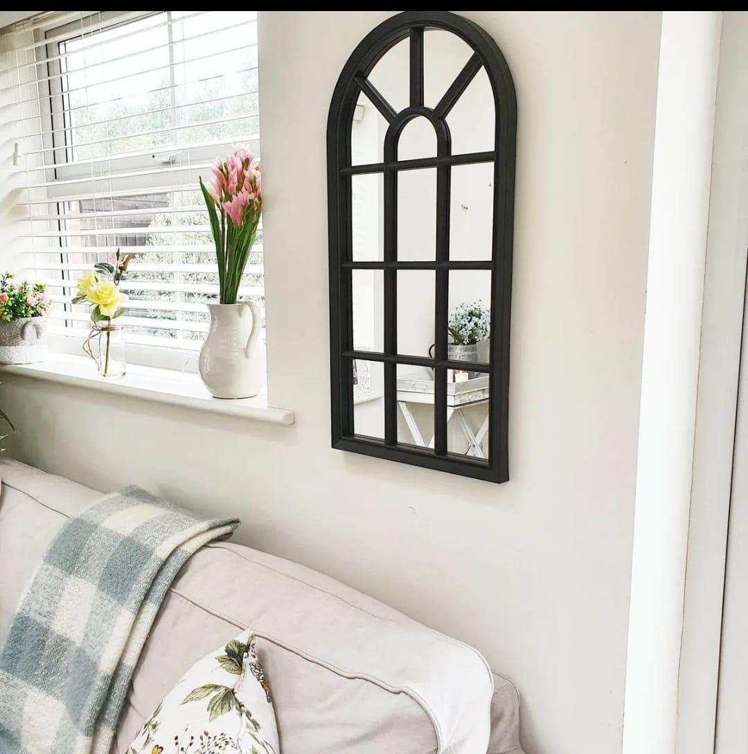 Espejo Ventana Negro 70x35 Cm Decorativo-2