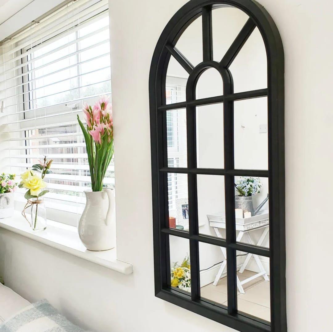 Espejo Ventana Negro 70x35 Cm Decorativo-3