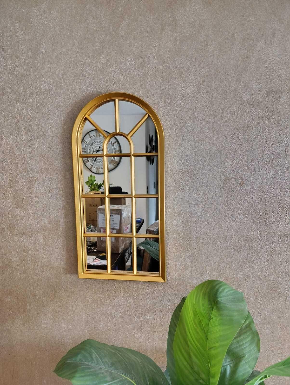 Espejo Forma Ventana, Dorado 70 Cm Alto X 35 Cm Ancho-2