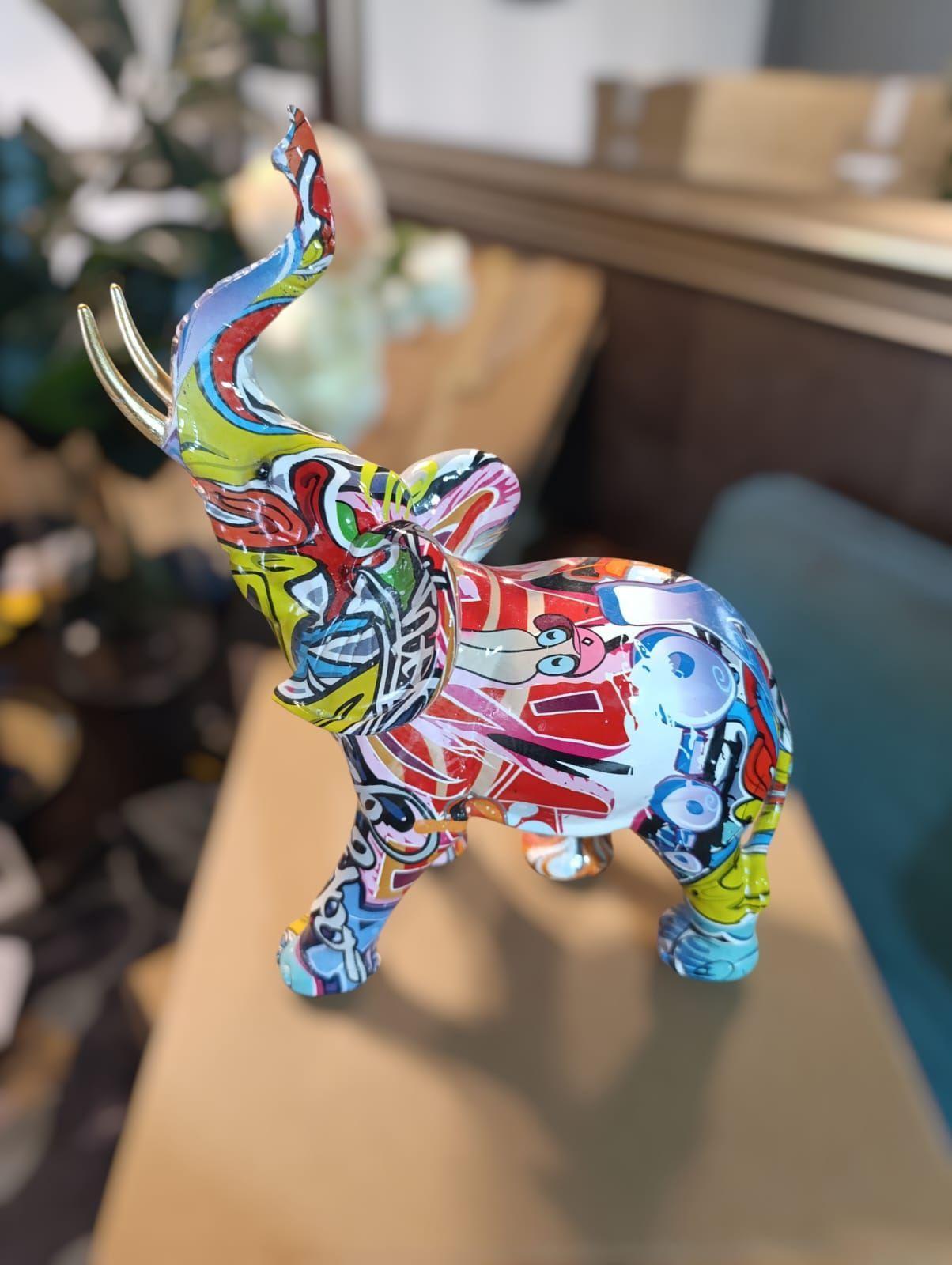 Estatua Decorativa Elefante Resina Multicolor 24x20 Cm-2