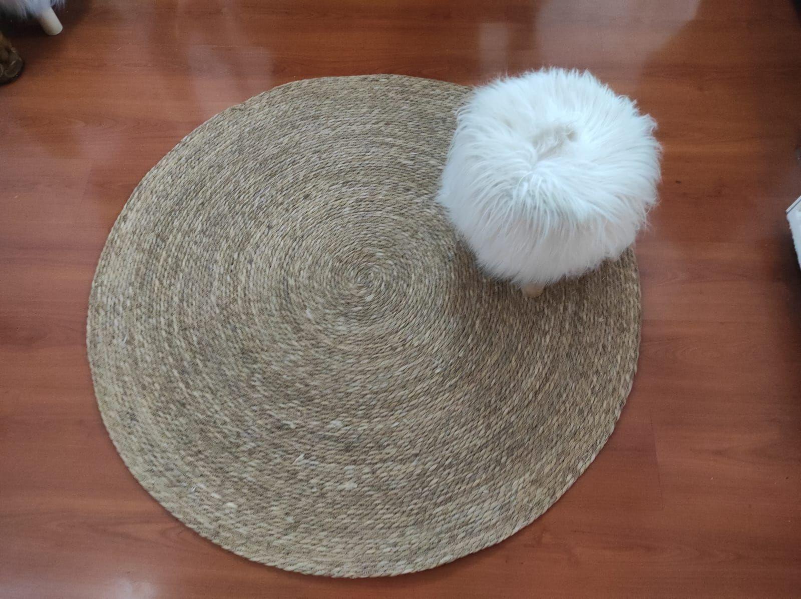 Alfombra De Yute Tradicional Lisa 120 Cm Diametro-3