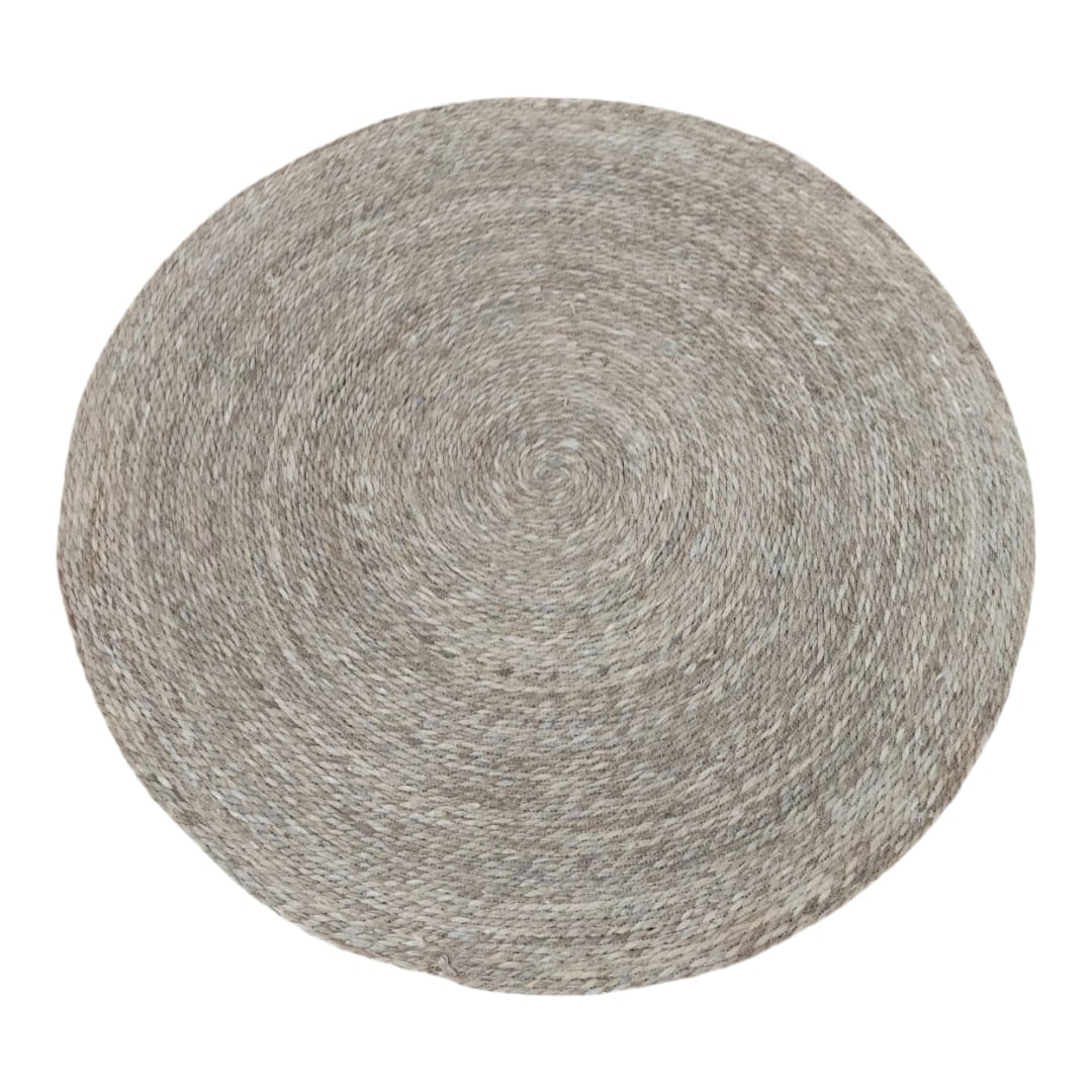 Alfombra De Yute Tradicional Lisa 120 Cm Diametro-4