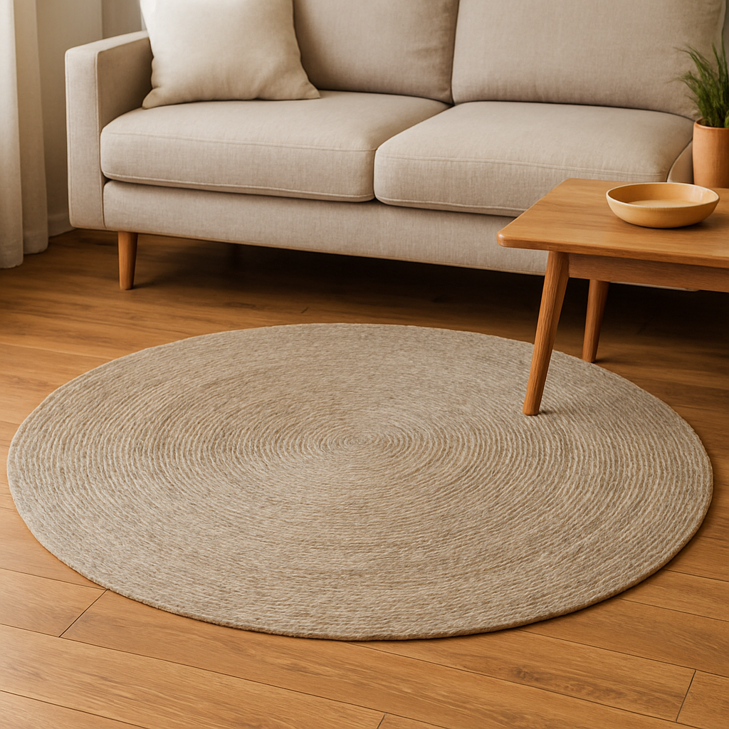 Alfombra De Yute Tradicional Lisa 120 Cm Diametro-5