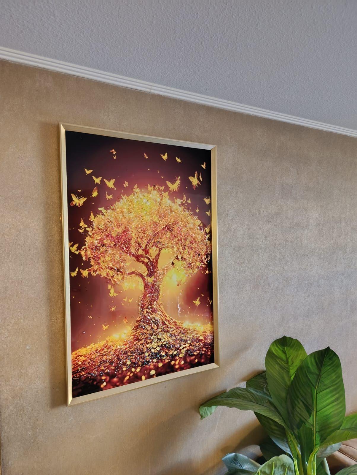 Cuadro Arbol De La vida Mariposas, Pintura Diamond, Marcodor 90x60x3cm-4