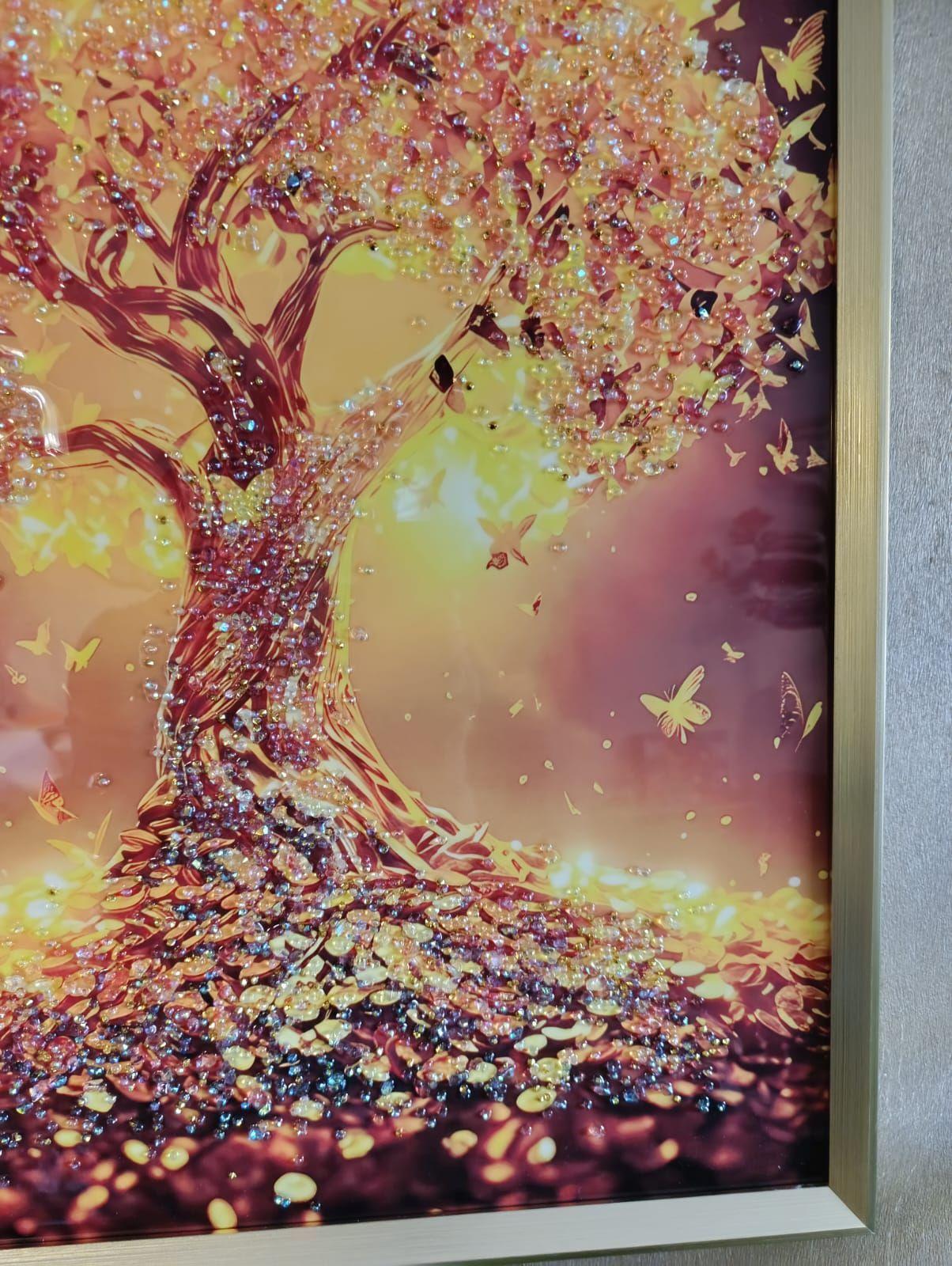 Cuadro Arbol De La vida Mariposas, Pintura Diamond, Marcodor 90x60x3cm-6