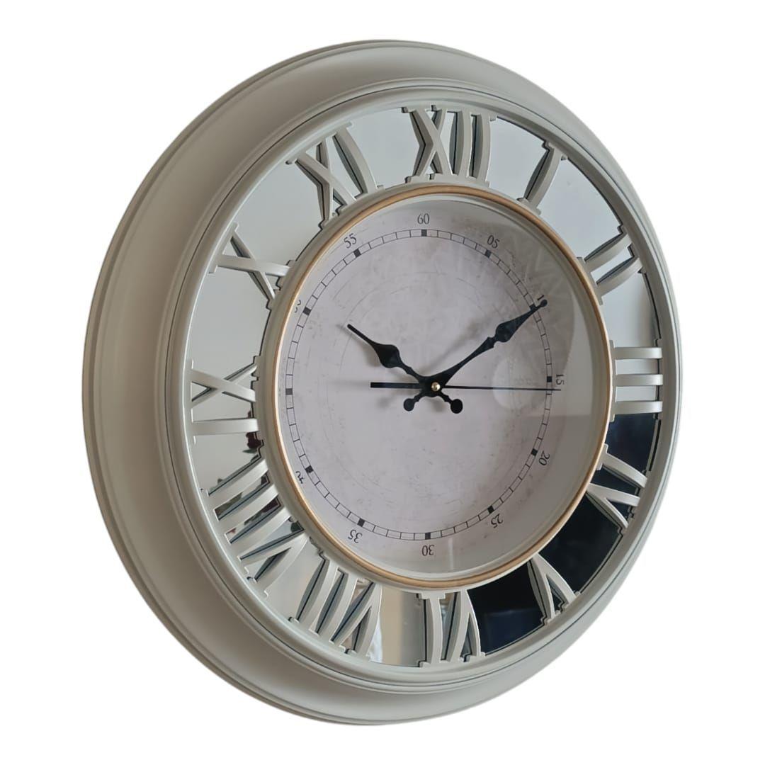 Reloj Pared Espejado, Colores Blanco/negro, Números Romanos 51cm-0