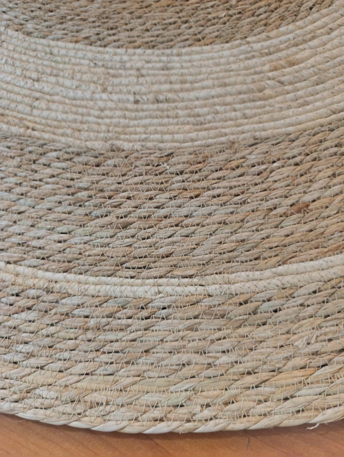Hermosa Alfombra Yute Circulos Bicolor 120 Cm Diametro-4
