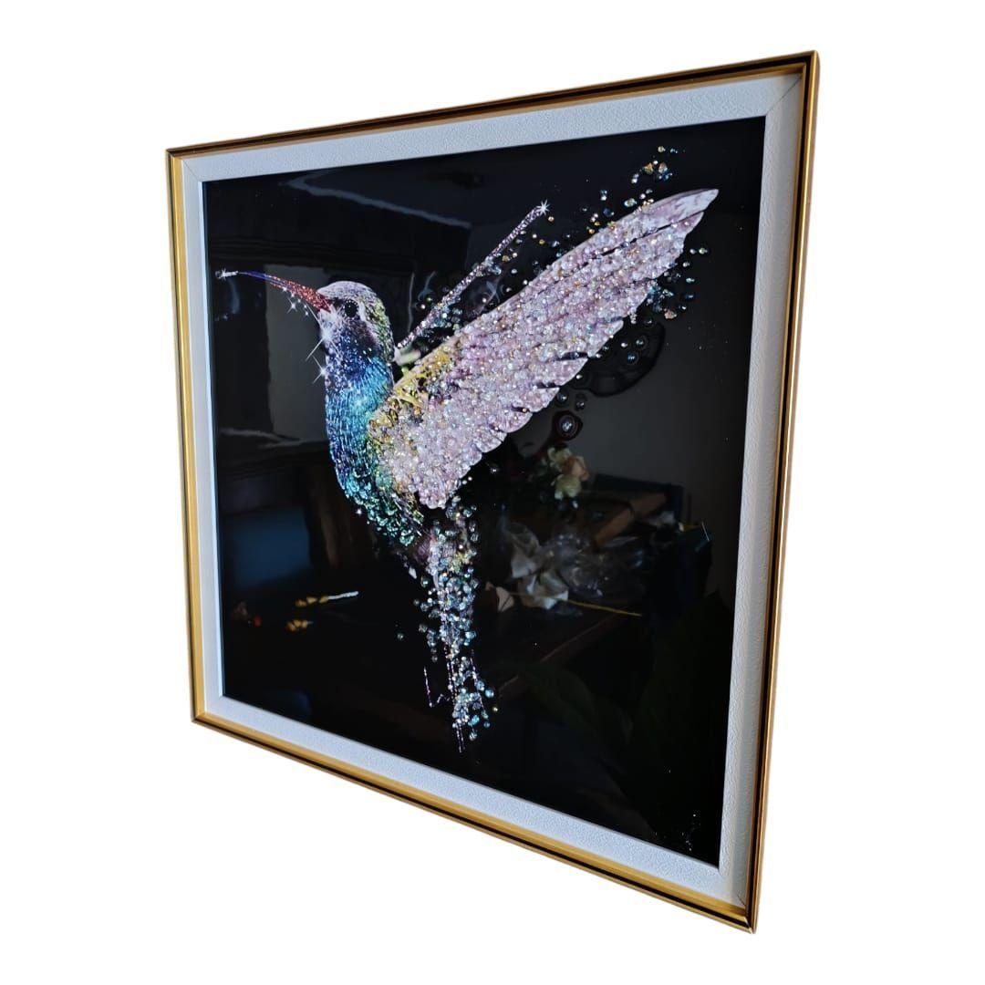 Cuadro Picaflor, Estilo Diseño Diamante, 61x61x3 Cm-0