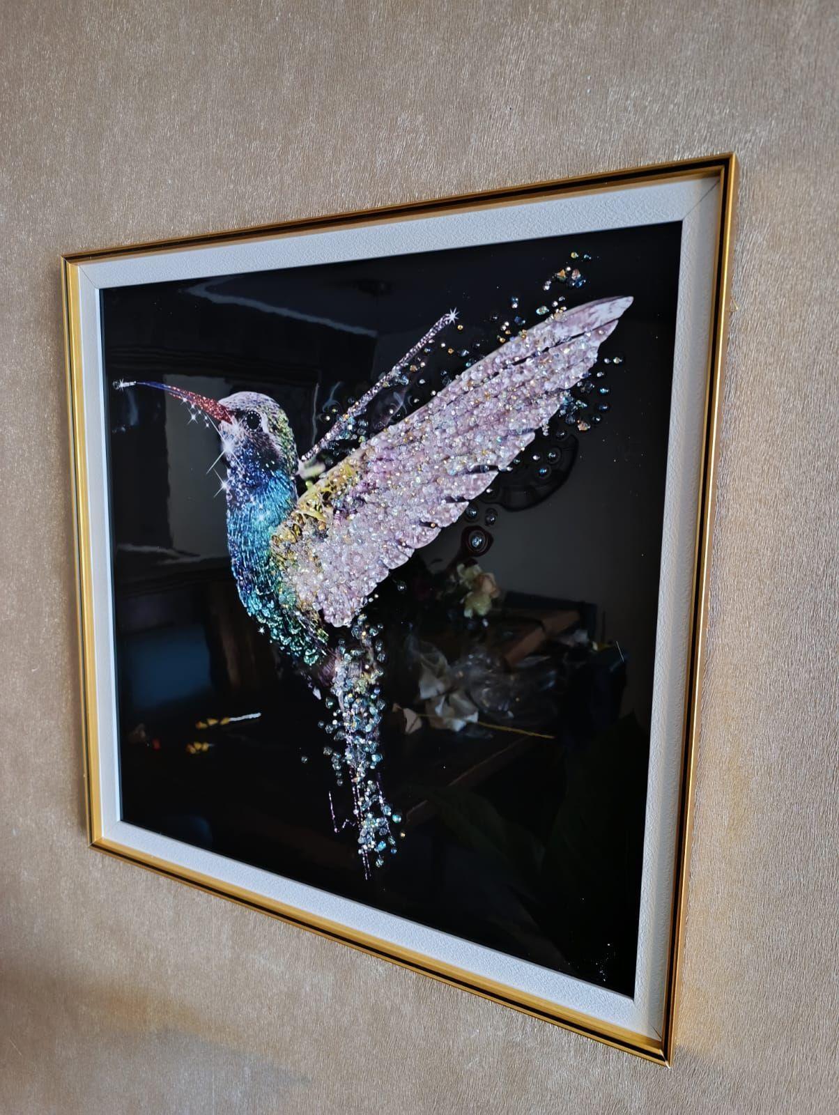Cuadro Picaflor, Estilo Diseño Diamante, 61x61x3 Cm-1