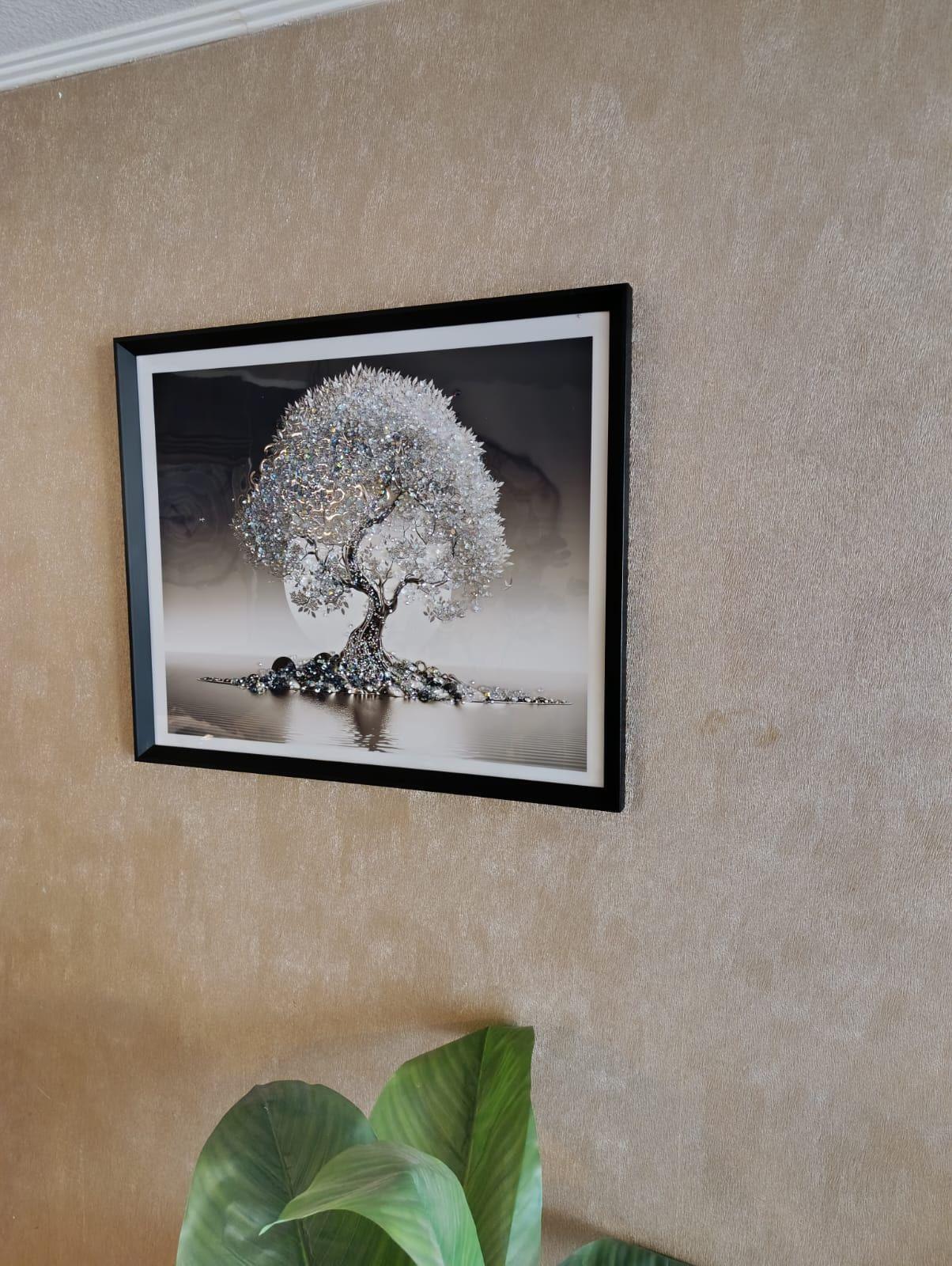 Cuadro Arbol Diamante, Pintura Diamante, Marco Negro 61x51cm-4