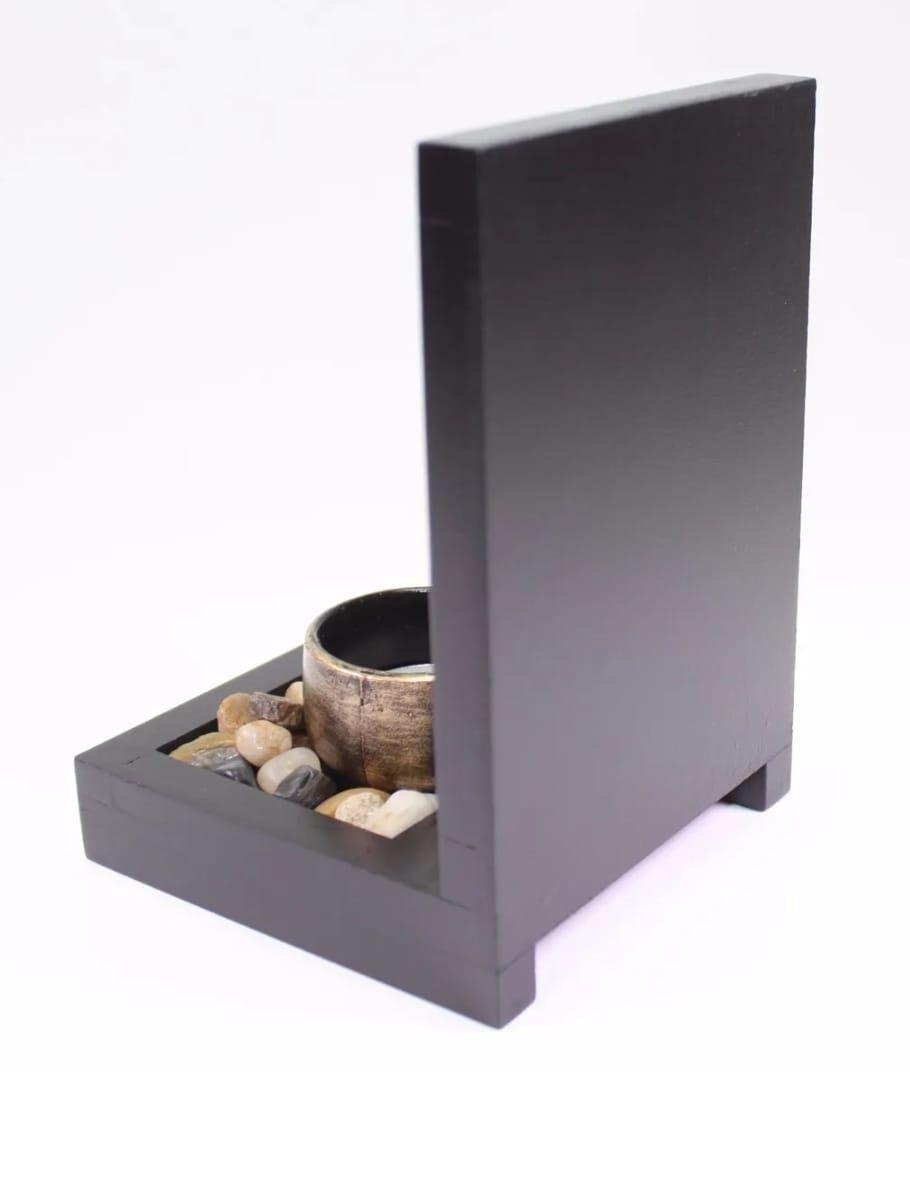 Porta Vela Jardin Zen Buda Bronce Rocas Y Vela-2
