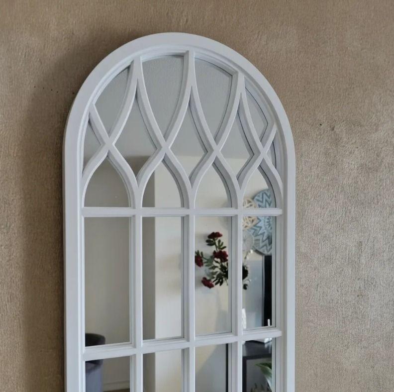 Espejo Forma Ventana Blanco 76x33x3 Cm Decorativo-4