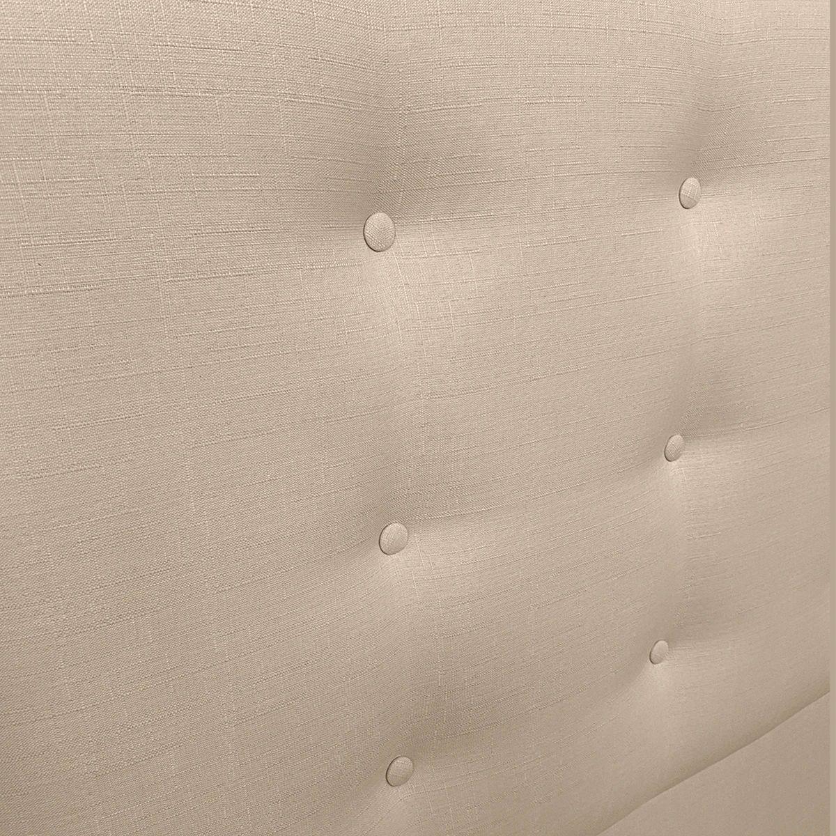 Respaldo de Cama Botoné Premium Lino Crema 1 Plaza-2