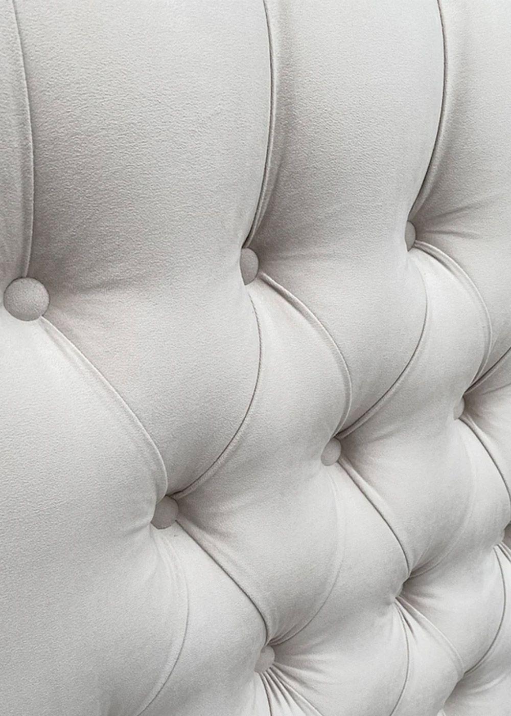 Respaldo de Cama Capitoné Premium Felpa Crema - 1.5 Plaza-1