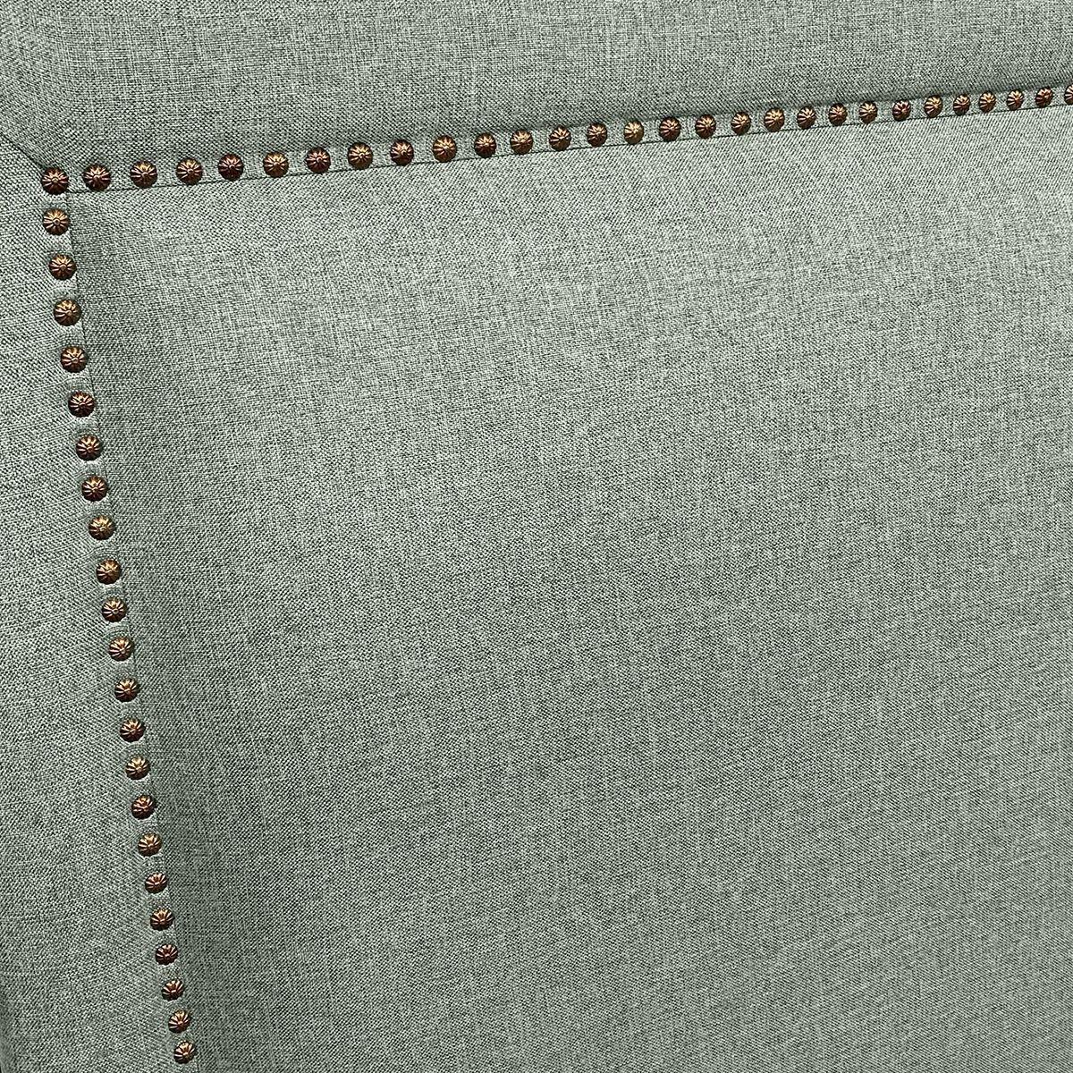 Respaldo de Cama Flat Frame Tachas Lino Verde Jeans - King-2