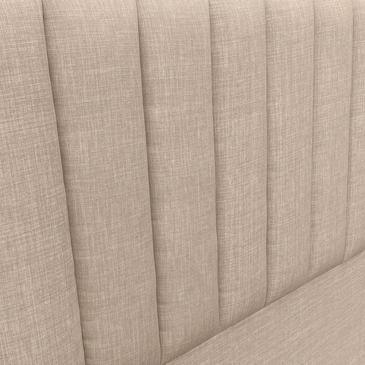 Respaldo de Cama Tubular Vertical Lino  Beige Queen-2