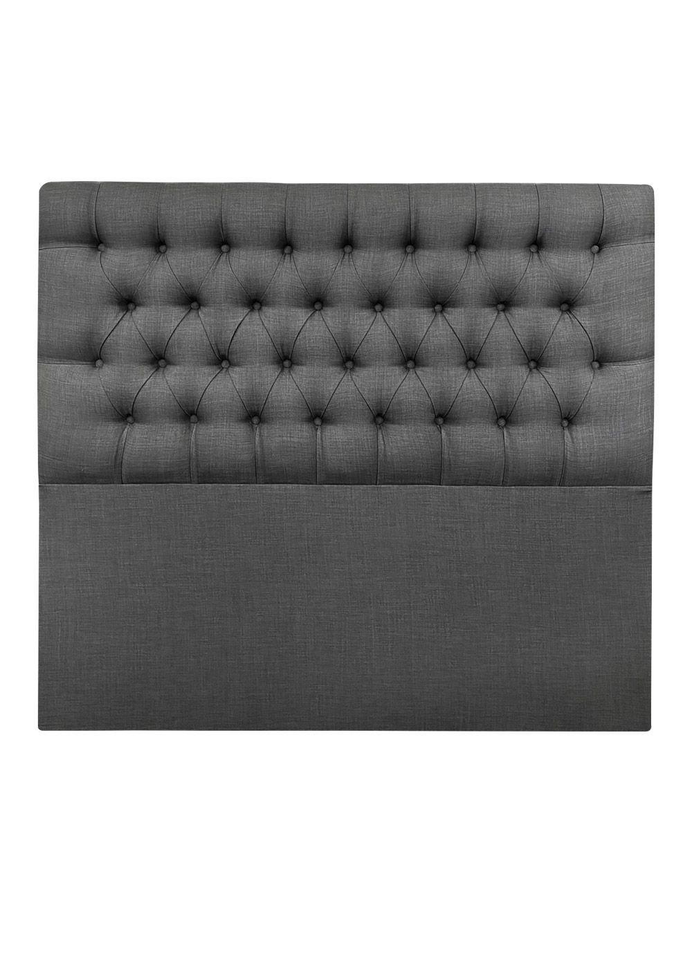 Respaldo de Cama Capitoné Premium Lino Grafito - King-2