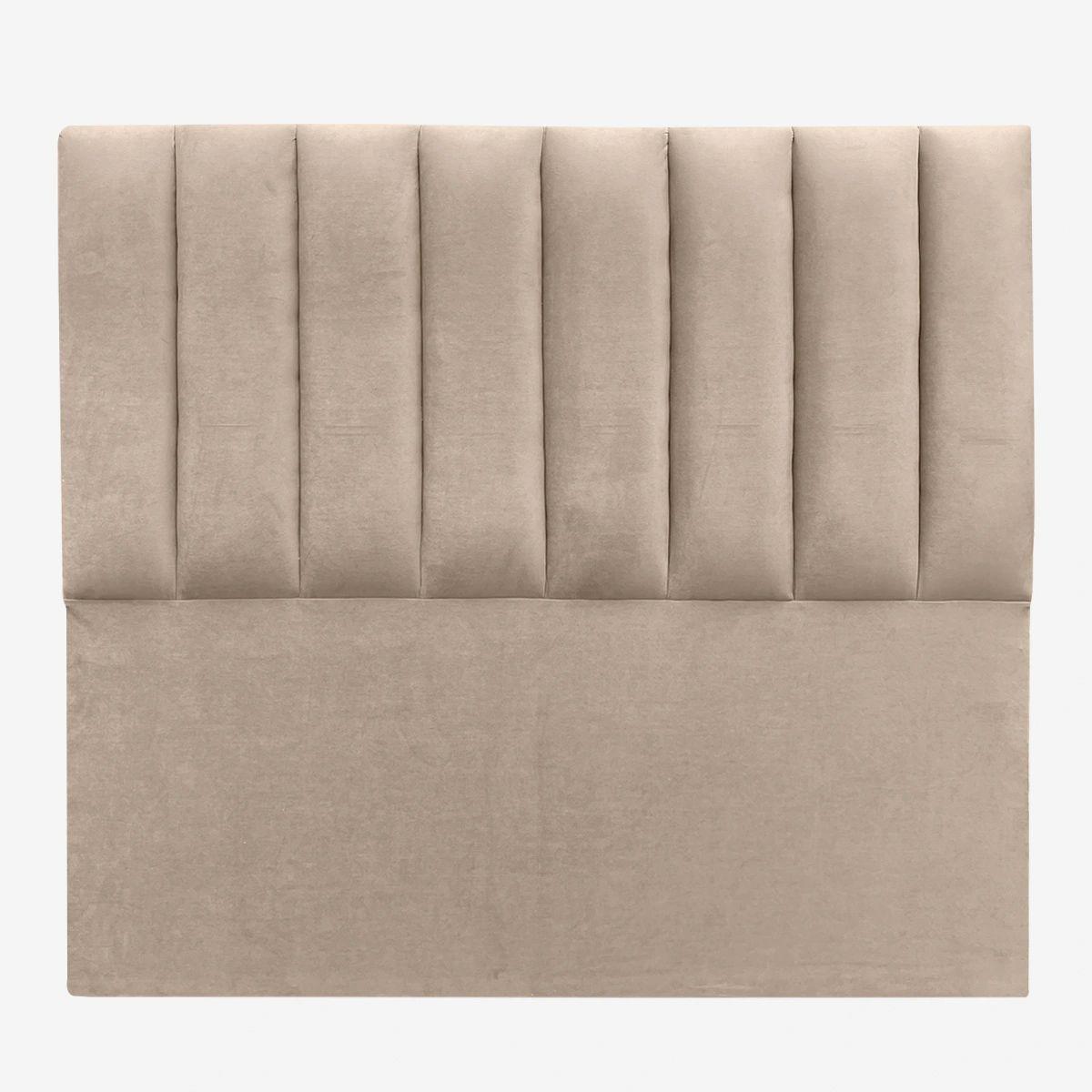Respaldo de Cama Tubular Vertical Felpa Beige - Super King-1