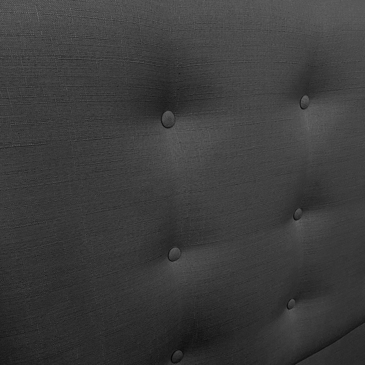 Respaldo de Cama Botoné Premium Lino Grafito King-2