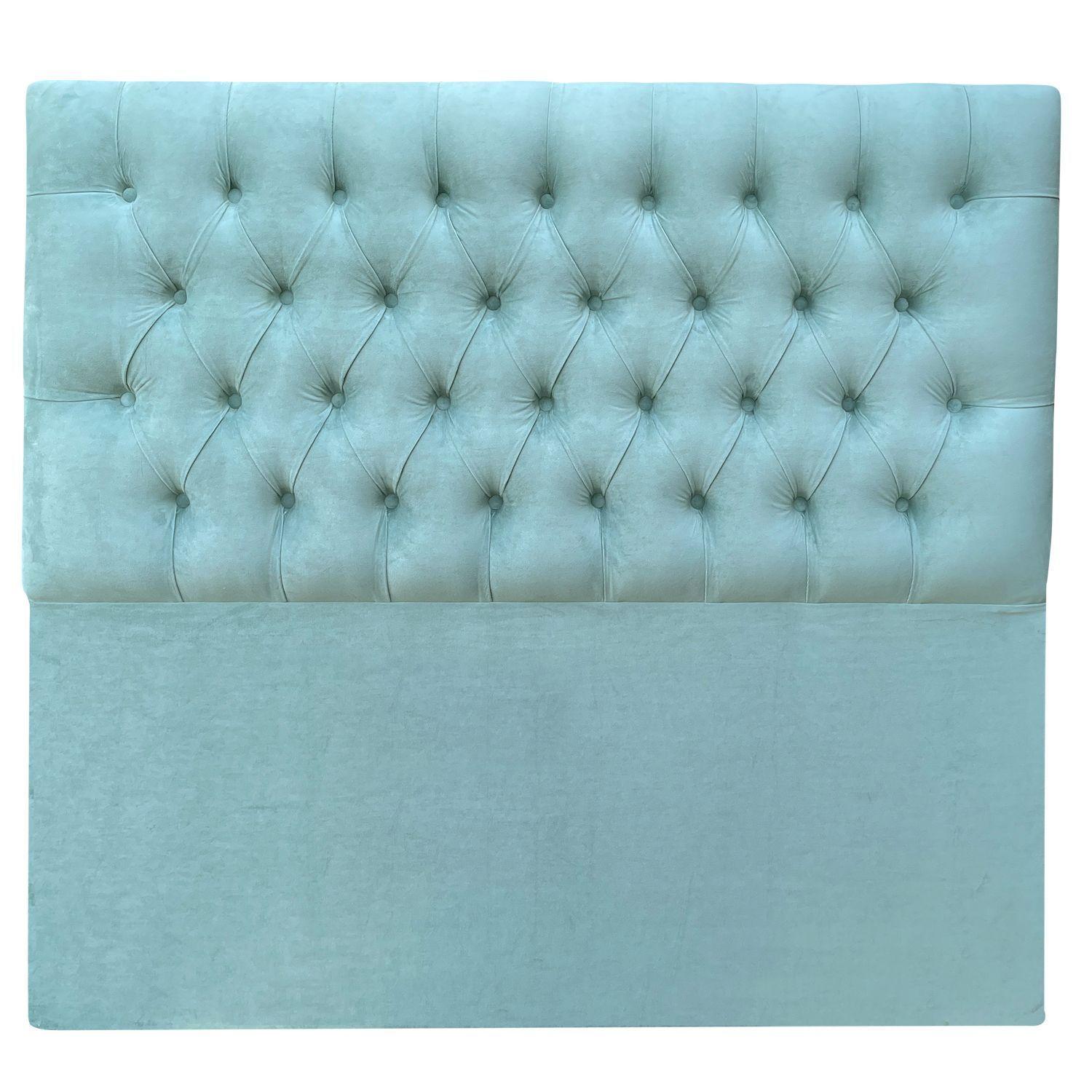 Respaldo Capitoné Premium Felpa Menta - King-0