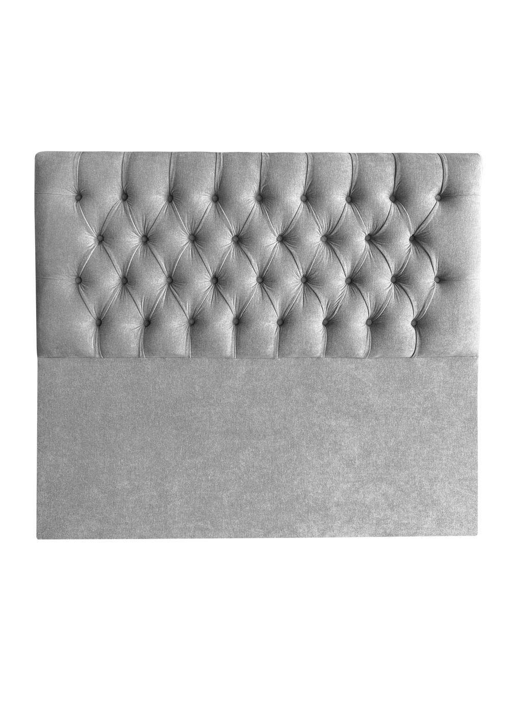Respaldo de Cama Capitoné Premium Lino Gris Plata - 2 Plazas-2