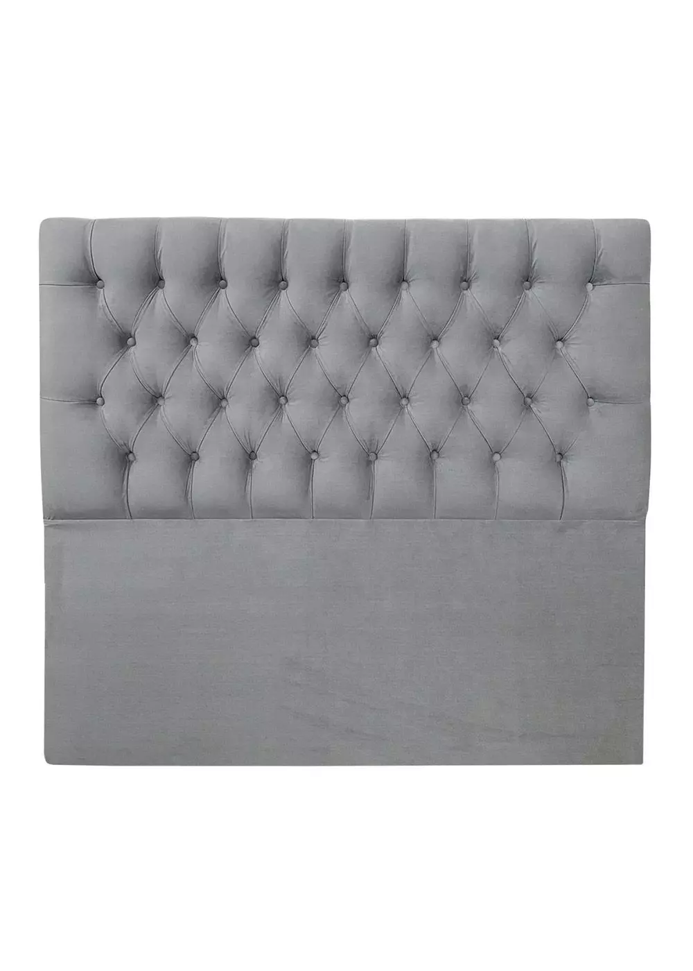 Respaldo de Cama Capitoné Premium Felpa Gris Plata - Super King-2