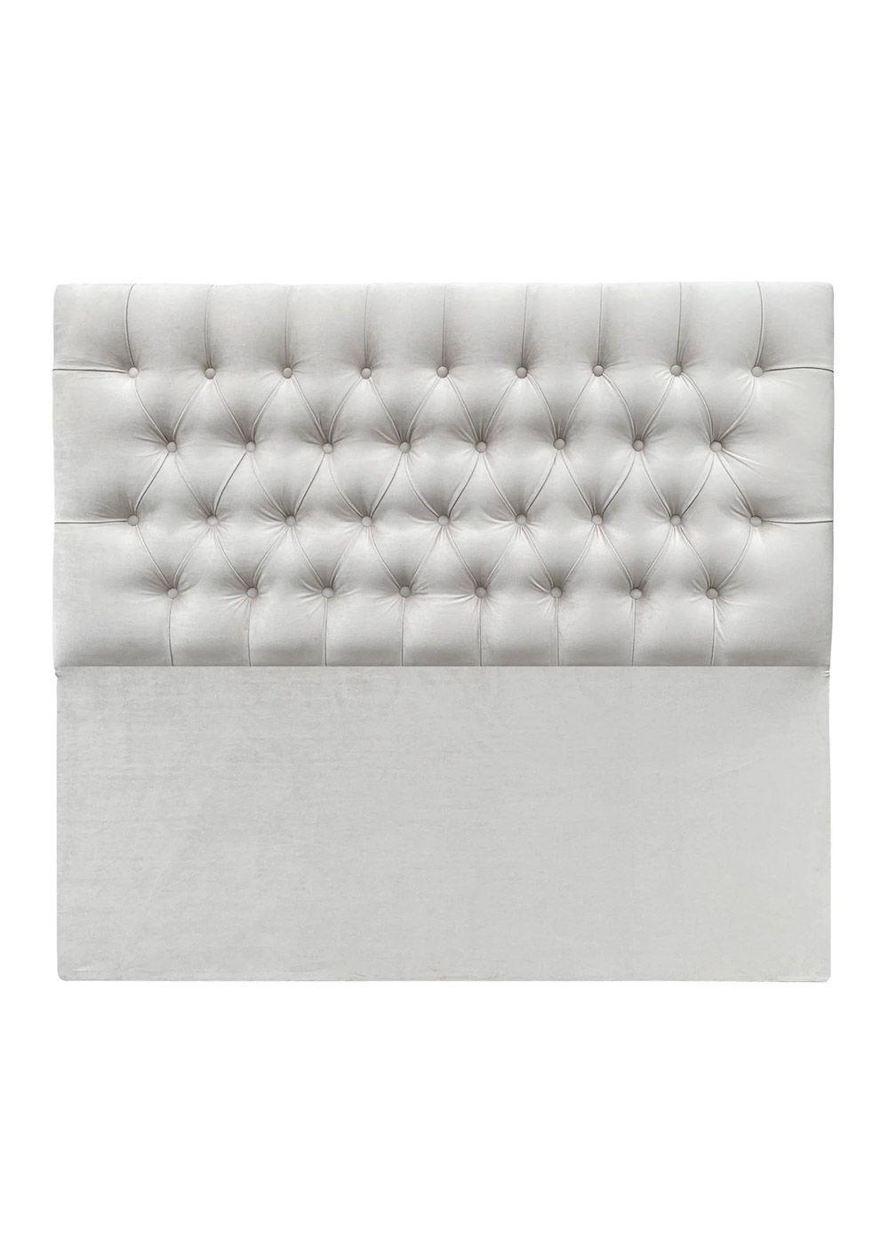 Respaldo de Cama Capitoné Premium Felpa Crema - Queen-2