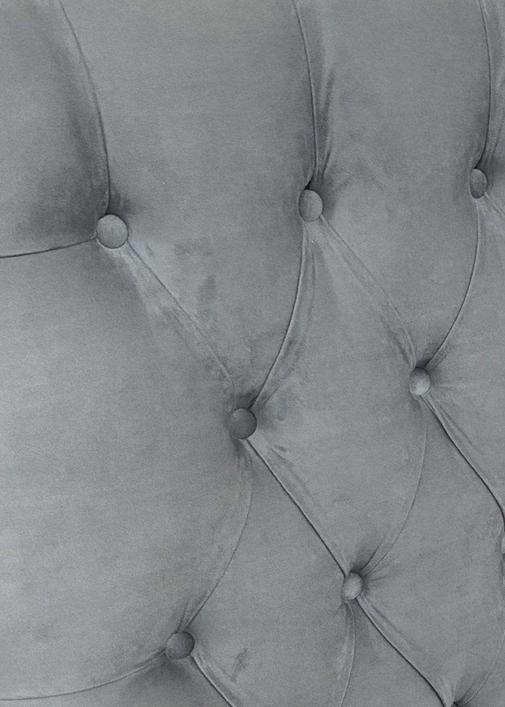 Respaldo de Cama Capitoné Premium Felpa Gris Plata - 2 Plazas-1