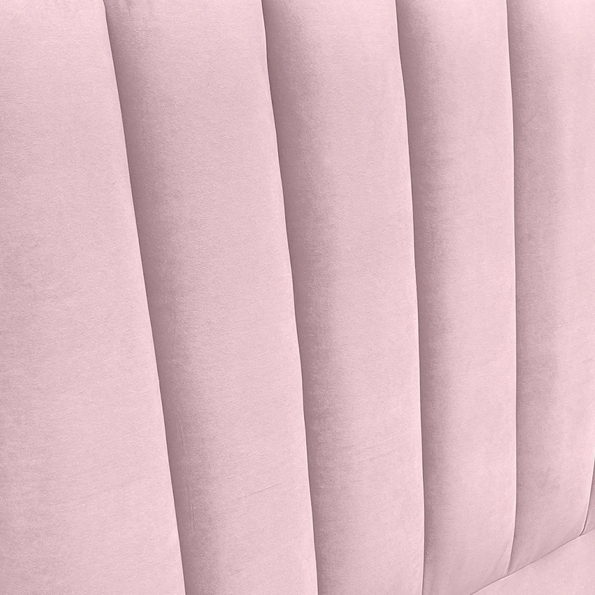 Respaldo de Cama Tubular Vertical Felpa Rosado Claro - Queen-2