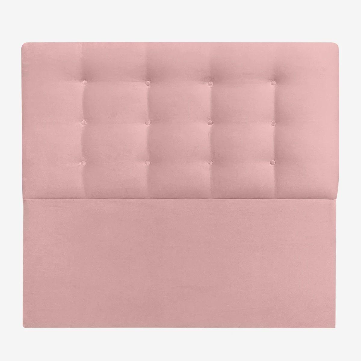 Respaldo de Cama Botoné Premium Felpa Rosado Claro - Queen-1