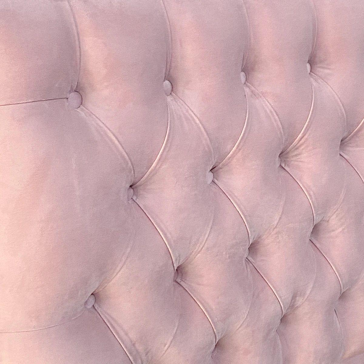 Respaldo de Cama Capitoné Premium Felpa Rosado Claro - 1.5 Plaza-2