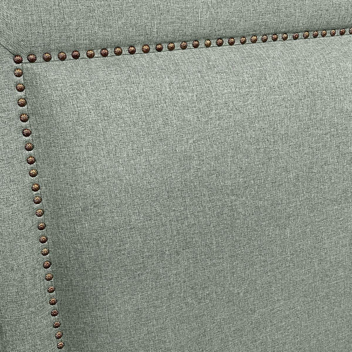 Respaldo de Cama Flat Frame Tachas Lino Verde Jeans Super King-2