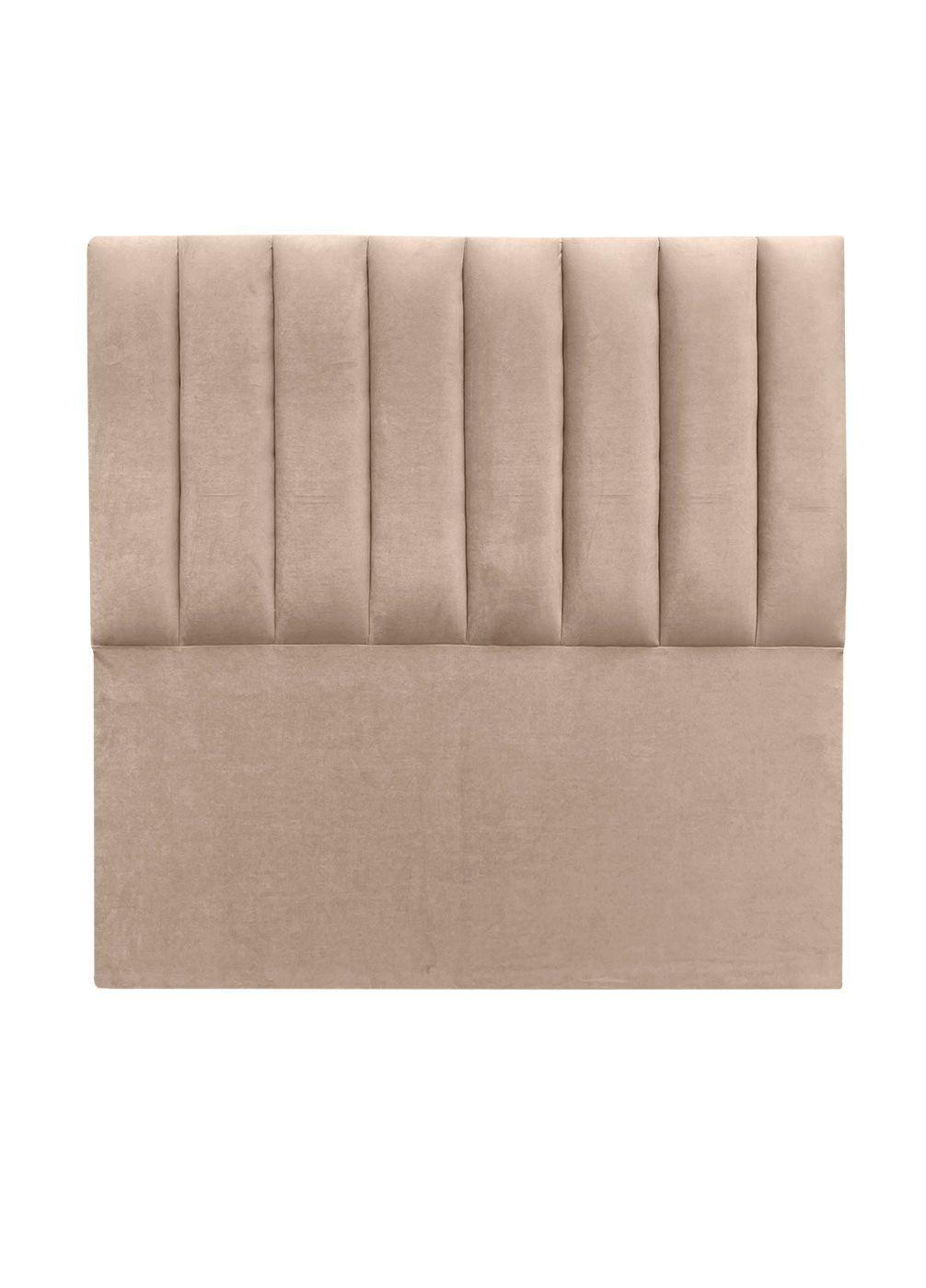 Respaldo de Cama Tubular Vertical Felpa Beige - 1 Plaza-2