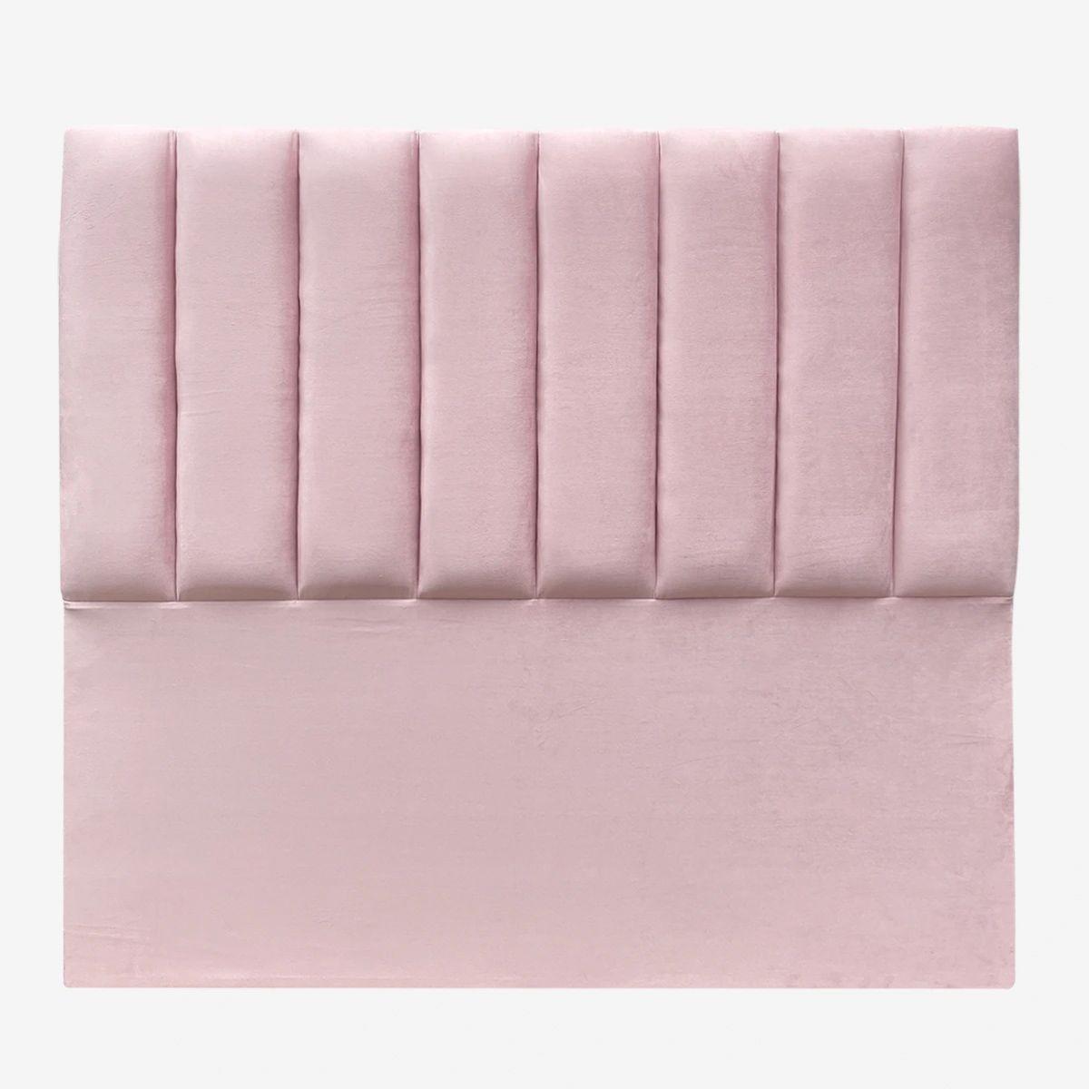 Respaldo de Cama Tubular Vertical Felpa Rosado Claro - King-1