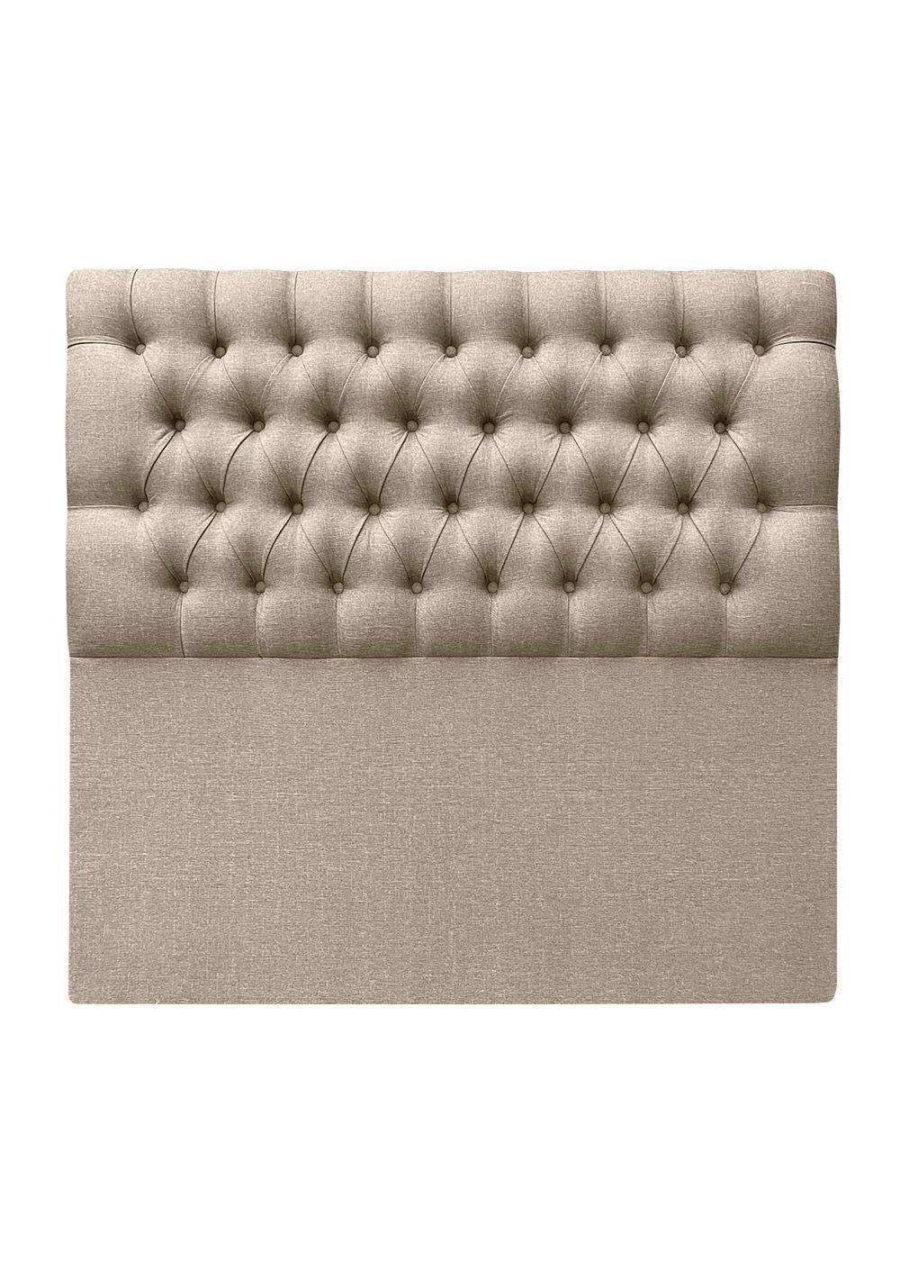 Respaldo de Cama Capitoné Premium Lino Beige - Queen-2