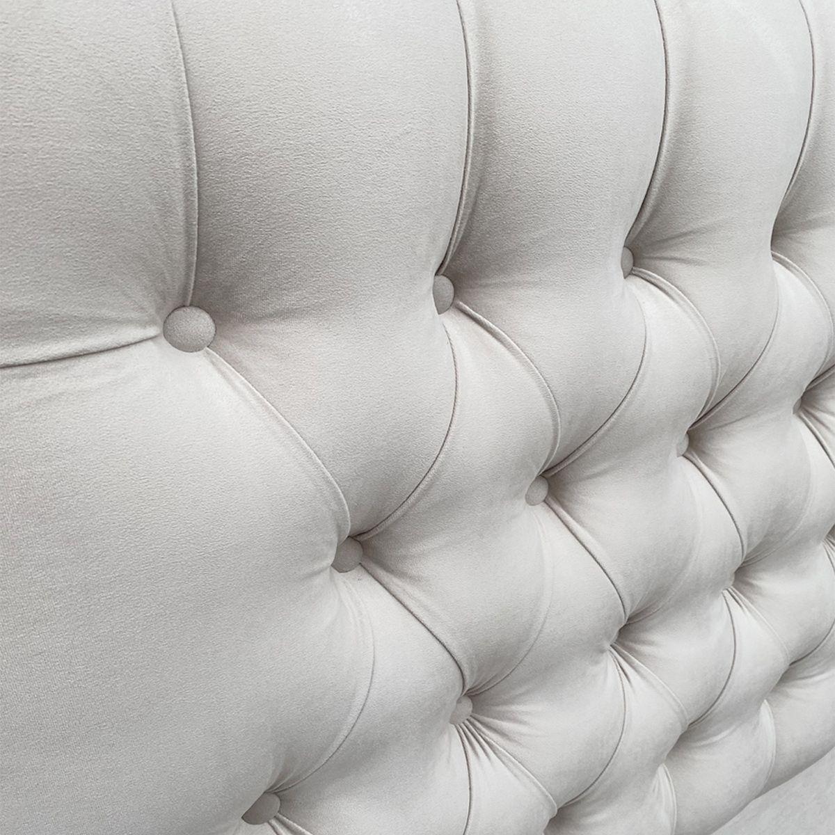 Respaldo de Cama Capitoné Premium Felpa Marfíl King-2