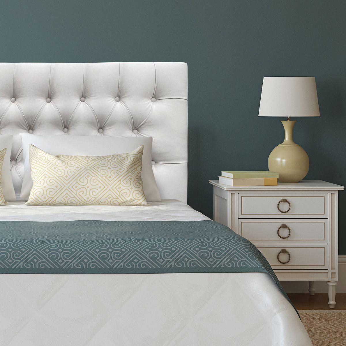 Respaldo de Cama Capitoné Premium Felpa Crema - King-0