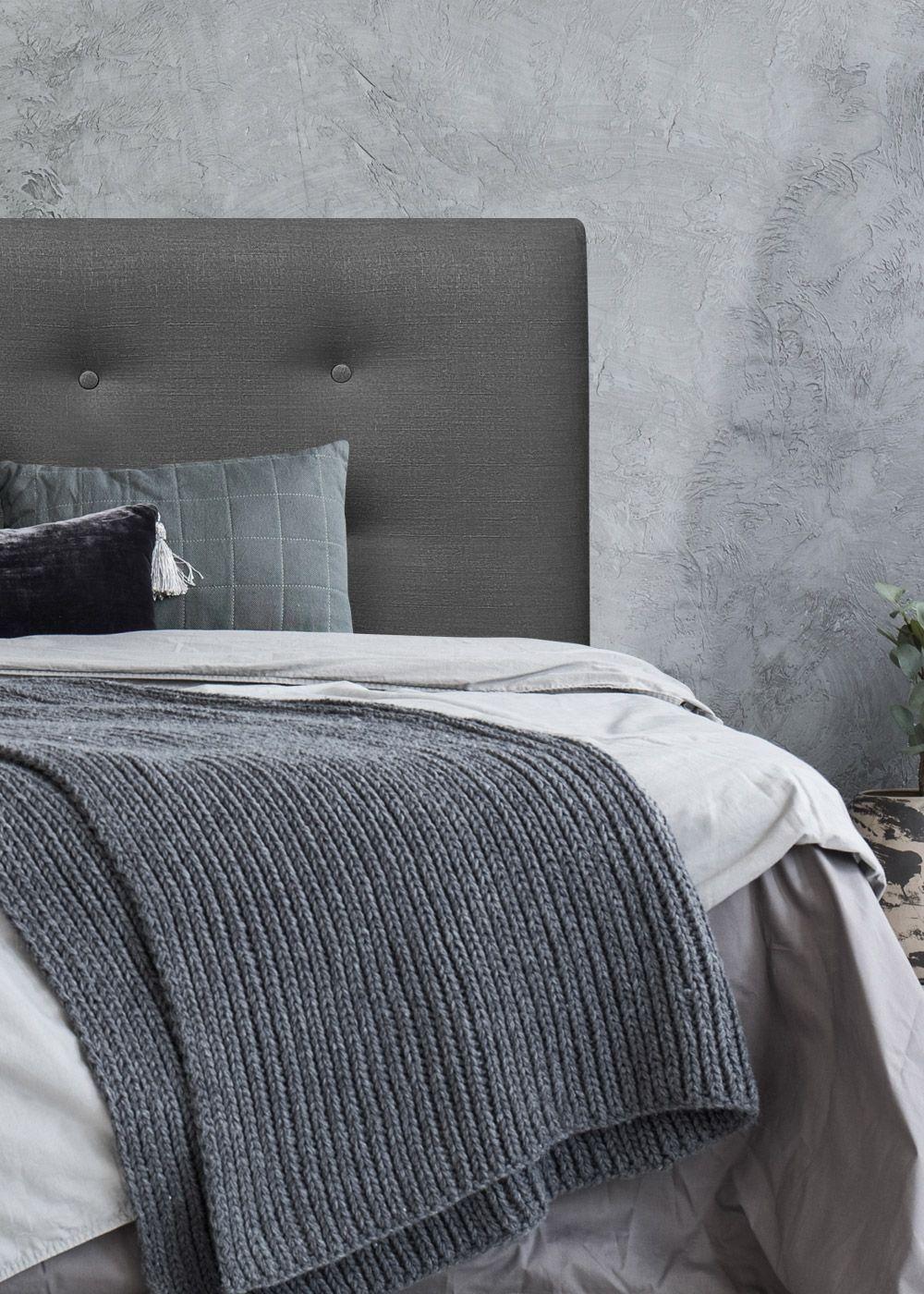 Respaldo de Cama Botoné Premium Lino Grafito - 2 Plazas-0