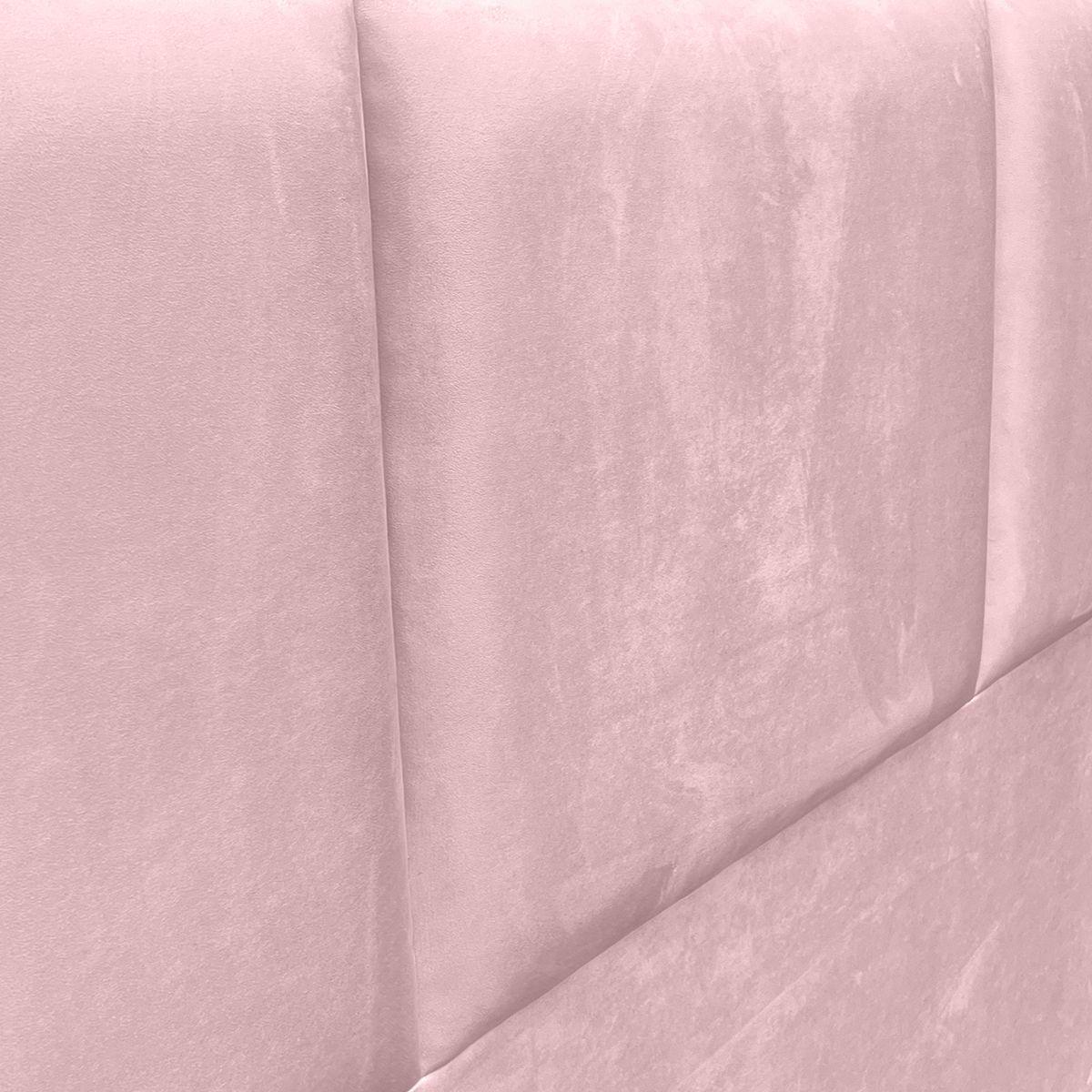 Respaldo de Cama Block Felpa Rosado Claro - Queen-2