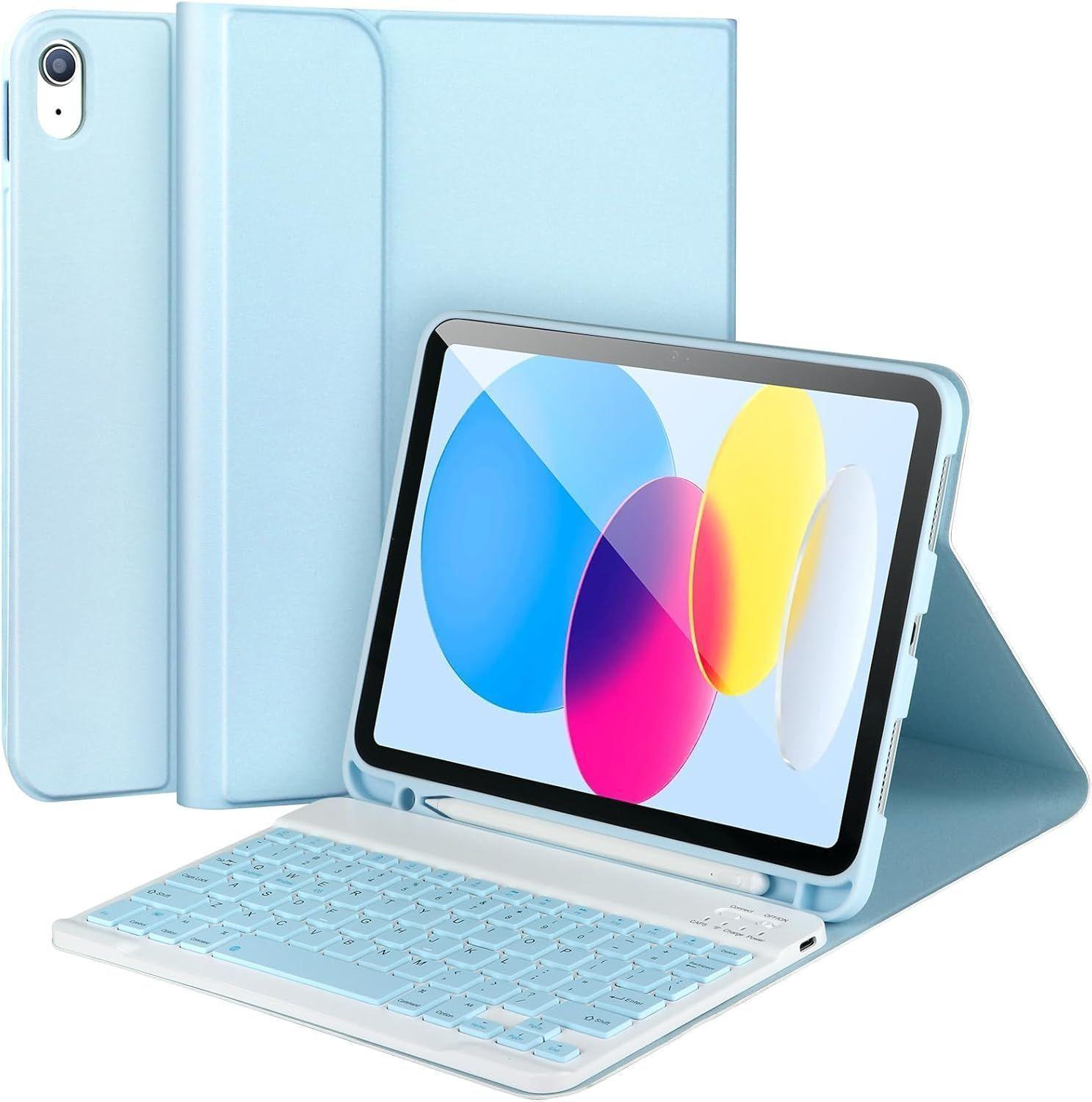 Funda con Teclado Bluetooth para Ipad Air 6 Español Ñ-0