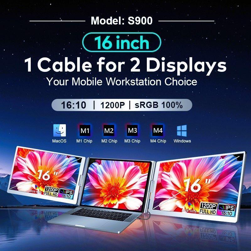 Extensor Monitor Doble Pantalla 16 Pulgadas Resolución 1920x1200px MAC Windows Android-2