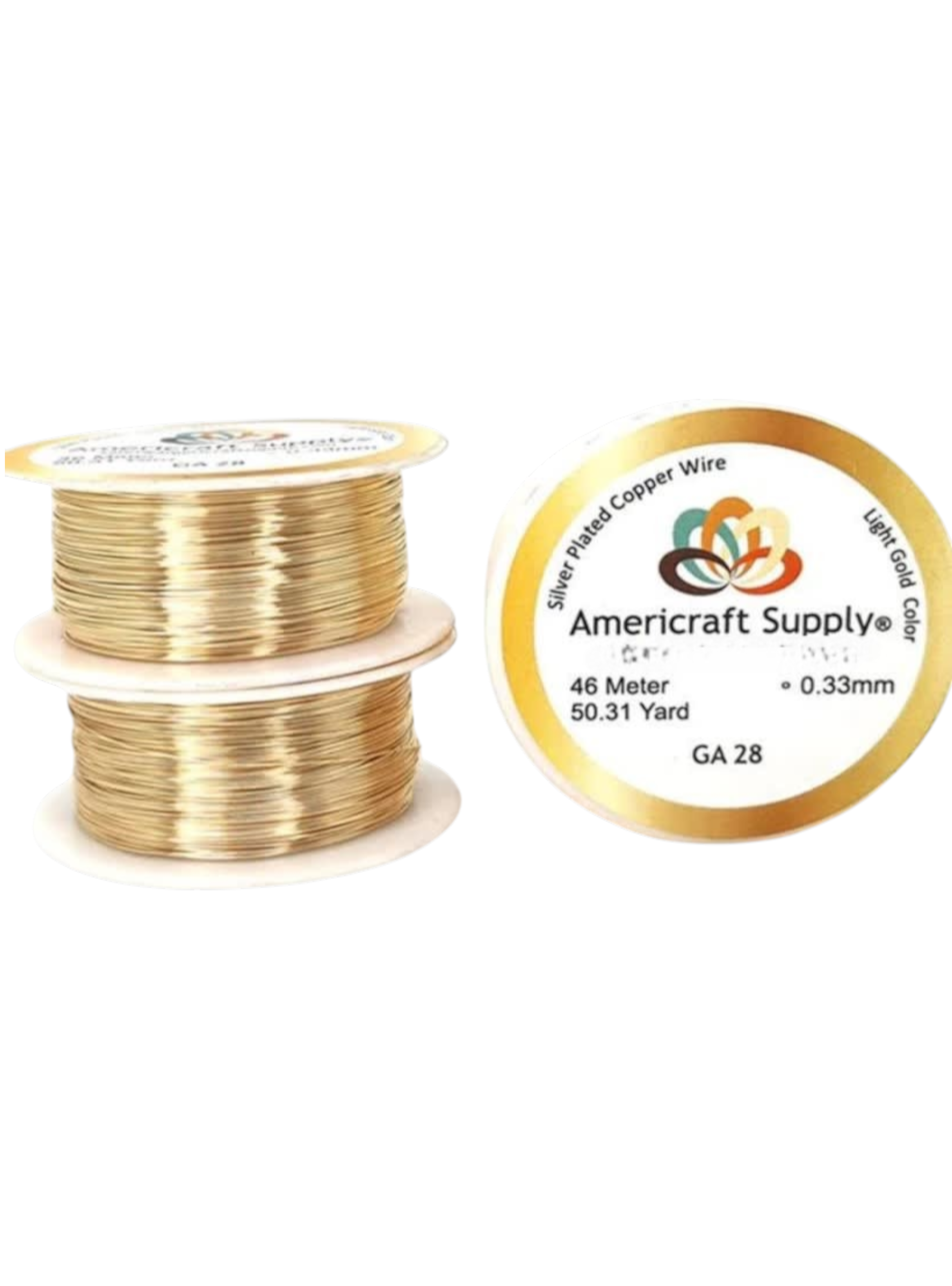 Alambre Americraft supply calibre 28 dorado ligero lightgold-0
