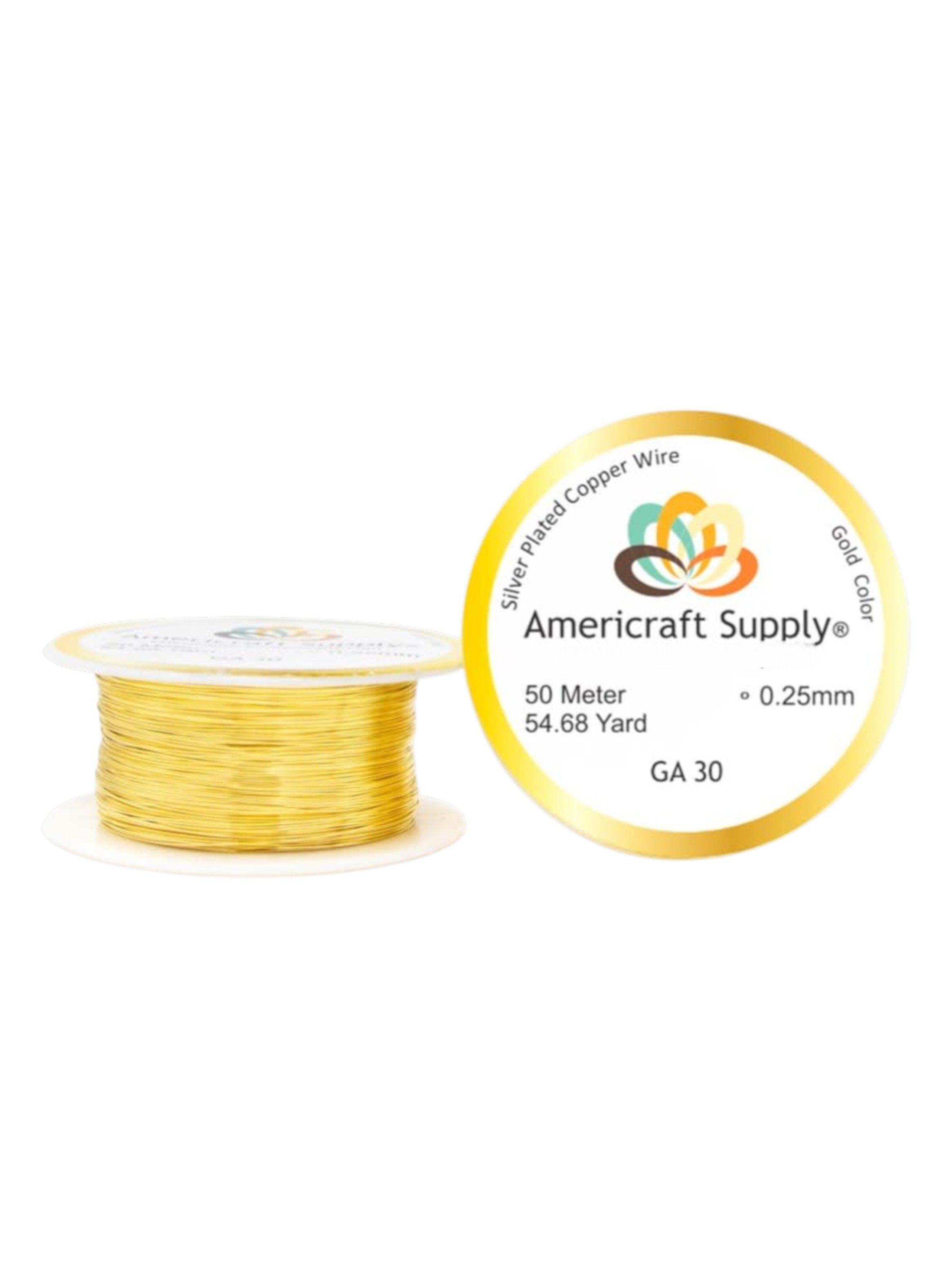 Alambre Americraft supply calibre 30 dorado gold bisutería-0