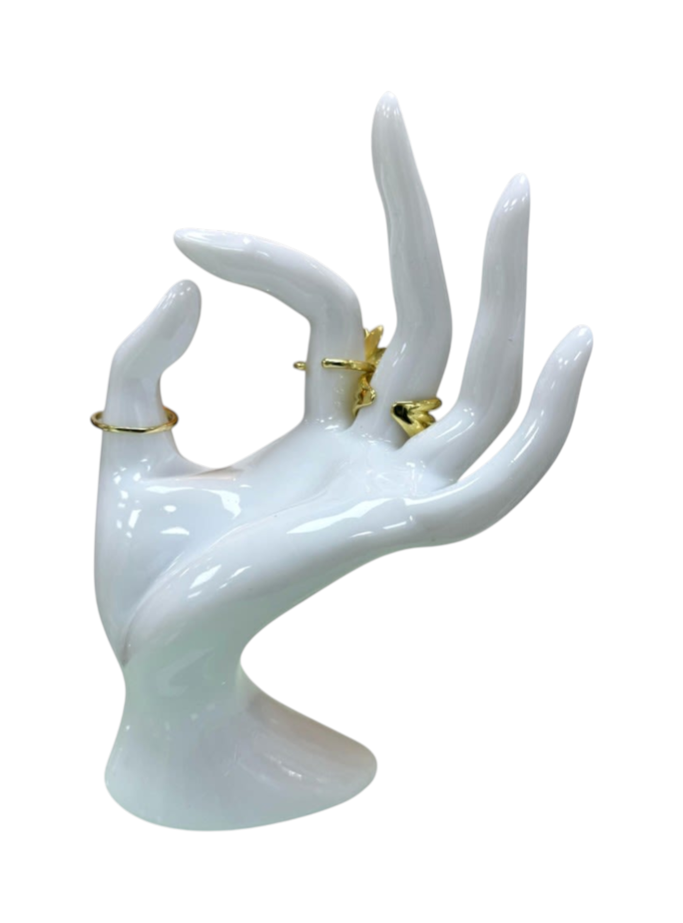 Exhibidor anillos mano bisuteria porcelana blanco-1