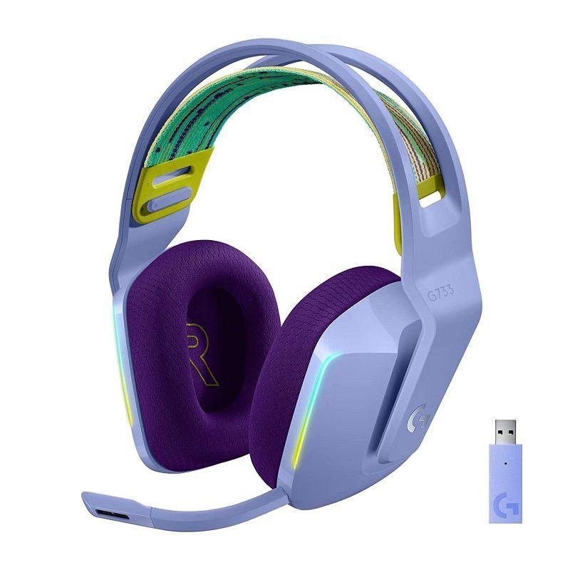 Audífonos Gamer Logitech G733 LightSpeed Wireless (RGB, Dongle USB, Lila)-0
