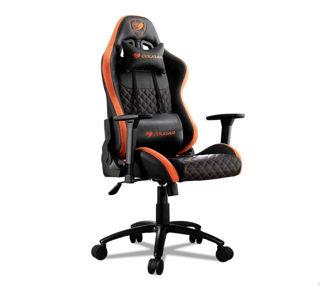 Silla Gamer Cougar Armor PRO (120kg, Cojin cabeza y lumbar, Negro/Naranjo)-2