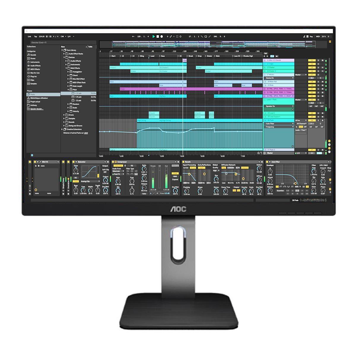 Monitor AOC Serie P1 23.8“ (IPS, FHD, DP+HDMI+VGA, Pivot)-0