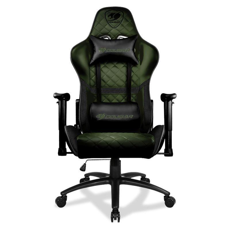 Silla Gamer Cougar Armor One X (PVC, Ajustable, 120kg, Negro/Verde)-0